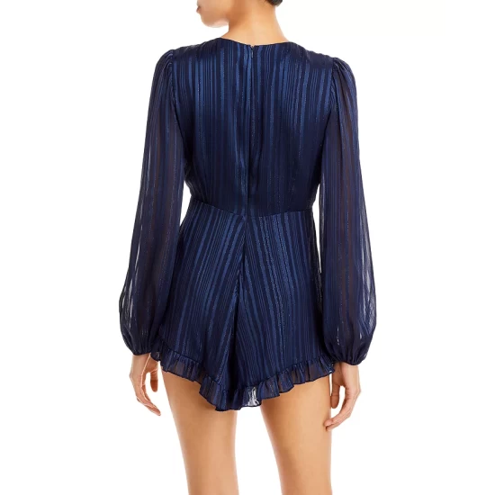 Top 10 🔔 AQUA Metallic Stripe Romper - 100% Exclusive Navy ⌛ - Image 3