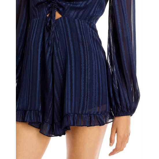 Top 10 🔔 AQUA Metallic Stripe Romper - 100% Exclusive Navy ⌛ - Image 7