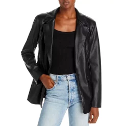 Flash Sale 🔥 AQUA Faux Leather Blazer - 100% Exclusive Black 🎁