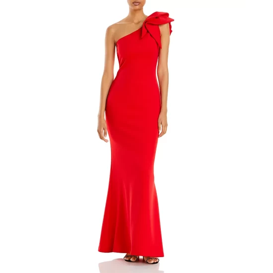 Best deal 💯 AQUA One-Shoulder Scuba Gown - 100% Exclusive Red 🔔