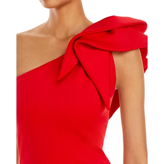 Best deal 💯 AQUA One-Shoulder Scuba Gown - 100% Exclusive Red 🔔 - Image 2