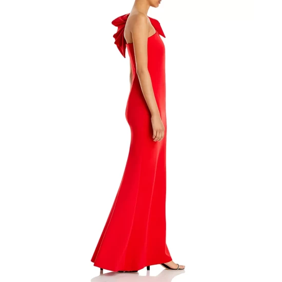 Best deal 💯 AQUA One-Shoulder Scuba Gown - 100% Exclusive Red 🔔 - Image 6