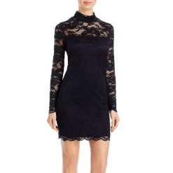 Buy 🤩 AQUA Lace Mock Neck 👗 Dress - 100% Exclusive Black 😉