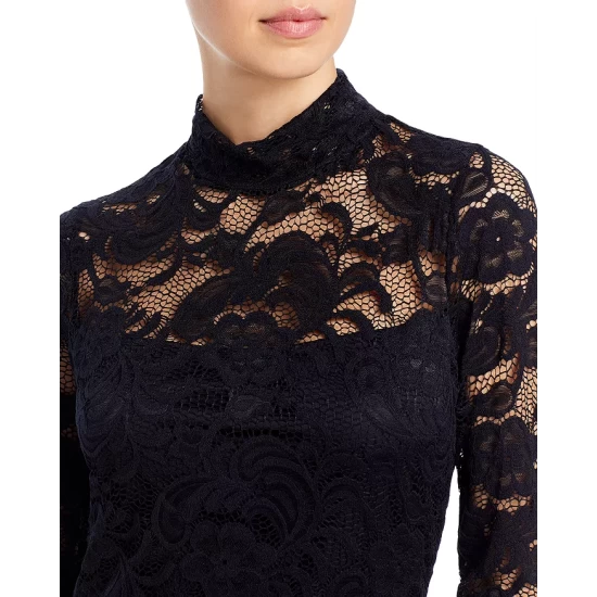 Buy 🤩 AQUA Lace Mock Neck 👗 Dress - 100% Exclusive Black 😉 - Image 6