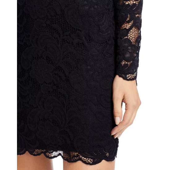 Buy 🤩 AQUA Lace Mock Neck 👗 Dress - 100% Exclusive Black 😉 - Image 7