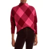 Buy 🤩 AQUA Check Mock Neck Sweater - 100% Exclusive Raspberry 👍