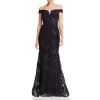 Discount 🎉 AQUA Off-the-Shoulder Embellished Lace Gown - 100% Exclusive Black/navy 😍