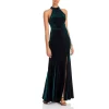Wholesale 🔔 AQUA Velvet Halter Gown - 100% Exclusive Hunter ⭐