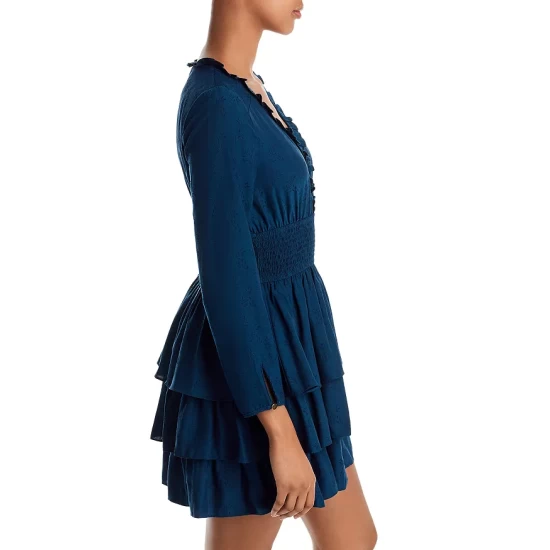 Wholesale ๐ AQUA Tonal Floral Print Tiered Mini ๐ Dress - 100% Exclusive Teal ๐คฉ - Image 4