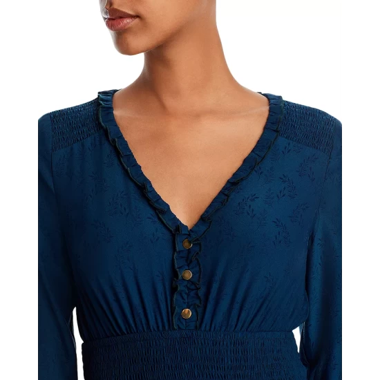 Wholesale ๐ AQUA Tonal Floral Print Tiered Mini ๐ Dress - 100% Exclusive Teal ๐คฉ - Image 6