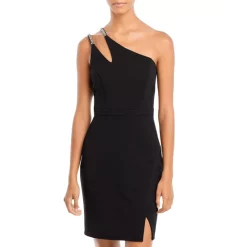 Best Sale ๐ฅฐ AQUA One Shoulder Cocktail ๐ Dress - 100% Exclusive Black/silver ๐