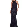 Discount 😉 AQUA Mock Neck Sequin Gown - 100% Exclusive Black 🔥
