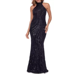 Discount 😉 AQUA Mock Neck Sequin Gown - 100% Exclusive Black 🔥