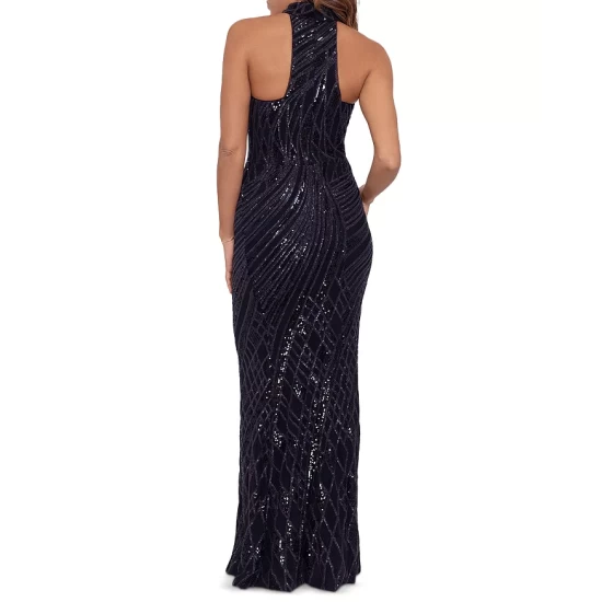 Discount 😉 AQUA Mock Neck Sequin Gown - 100% Exclusive Black 🔥 - Image 2