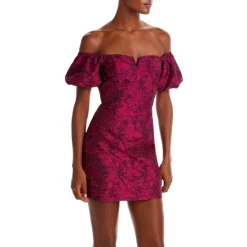 Flash Sale 😍 AQUA Off-the-Shoulder Floral Print Mini 👗 Dress - 100% Exclusive Hot Pink 🥰