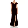 Flash Sale 🎁 AQUA Off-the-Shoulder Fluted Velvet Gown - 100% Exclusive Burgundy 😀