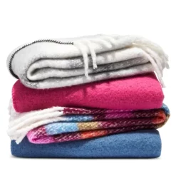 Budget ๐ฏ AQUA Faux Mohair Solid Throw Grey ๐