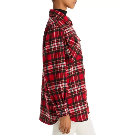 Hot Sale ๐ AQUA Plaid Button Front Jacket - 100% Exclusive Red Tartan โญ - Image 5