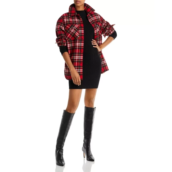 Hot Sale ๐ AQUA Plaid Button Front Jacket - 100% Exclusive Red Tartan โญ - Image 8