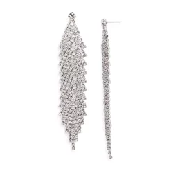 Wholesale 🛒 AQUA Pavé Chandelier Earrings - 100% Exclusive Silver 👍