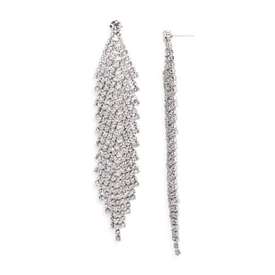 Wholesale 🛒 AQUA Pavé Chandelier Earrings - 100% Exclusive Silver 👍