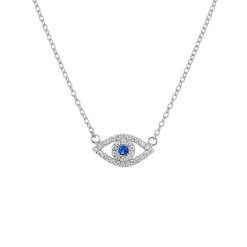 Deals 💯 AQUA Sterling Silver Evil Eye Pendant Necklace, 15" - 100% Exclusive 🎉