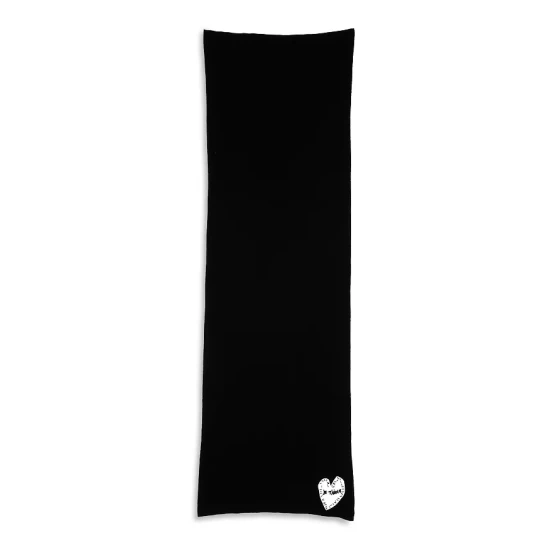 Outlet 🔥 AQUA Embroidered Heart Scarf - 100% Exclusive Black/white 🥰 - Image 2