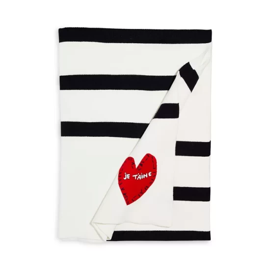 Deals โค๏ธ AQUA Striped Knit Throw - 100% Exclusive Blue/cream ๐งจ