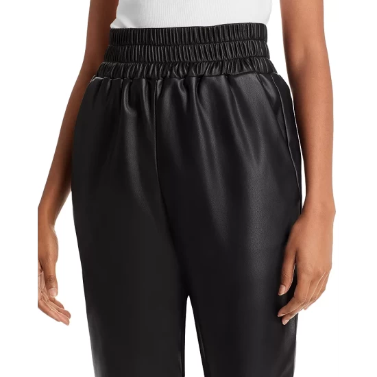 Top 10 π₯° AQUA Faux Leather Jogging Pants - 100% Exclusive Black π - Image 5