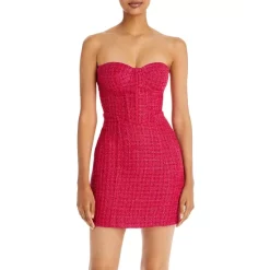 Best deal 💯 AQUA Tweed Bustier 👗 Dress - 100% Exclusive Black 🔥