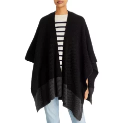 Best Pirce ⭐ AQUA Ruana Knitted Color-blocked Border Wrap - 100% Exclusive Green ✨