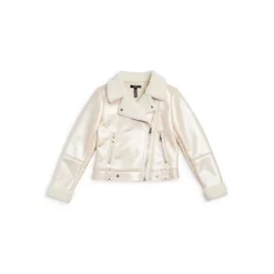 Cheapest ❤️ AQUA 👧 Girls' Faux Shearling Aviator Jacket, Big Kid - 100% Exclusive Champagne ❤️