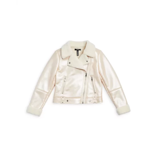 Cheapest β€οΈ AQUA π§ Girls' Faux Shearling Aviator Jacket, Big Kid - 100% Exclusive Champagne β€οΈ