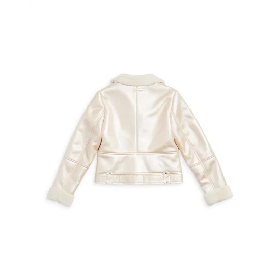 Cheapest β€οΈ AQUA π§ Girls' Faux Shearling Aviator Jacket, Big Kid - 100% Exclusive Champagne β€οΈ - Image 2