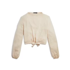 Buy 🎉 AQUA 👧 Girls' Mock Neck Tie Front Sweater, Big Kid - 100% Exclusive White 🔥