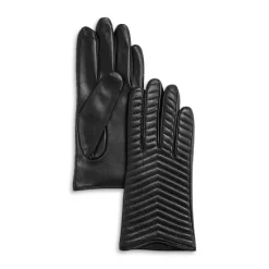 Best Sale ❤️ AQUA Quilted Leather Tech Gloves - 100% Exclusive Black 😉