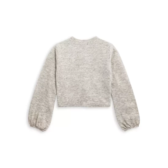 Brand new โ AQUA ๐ง Girls' Ruched Front Long Sleeve Top, Big Kid - 100% Exclusive Heather Gray ๐ - Image 2