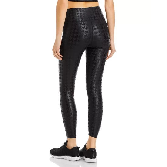 New π AQUA Houndstooth High Rise 7/8 Leggings - 100% Exclusive Black π - Image 2