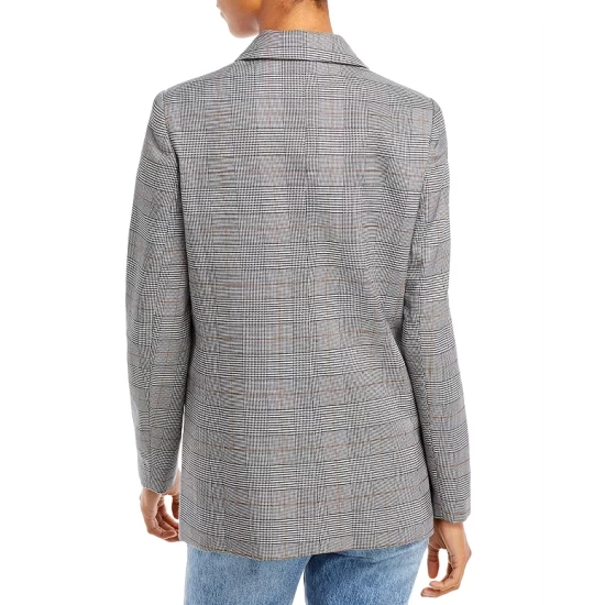 Coupon π AQUA Glen Plaid Double Breasted Blazer - 100% Exclusive Black/white π - Image 2