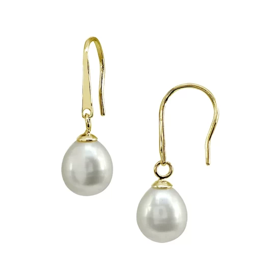 New 🛒 AQUA Cultured Freshwater Pearl Drop Earrings - 100% Exclusive White/gold 🤩