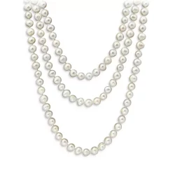 Buy 💯 AQUA Freshwater Pearl Strand Necklace In Sterling Silver, 60" - 100% Exclusive 🥰