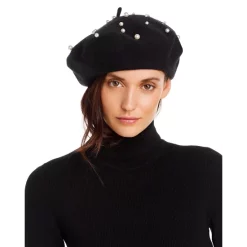 Wholesale ⭐ AQUA Faux Pearl Beret - 100% Exclusive Black 💯