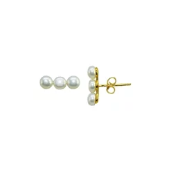 Best deal 💯 AQUA Cultured Freshwater Pearl Trio Bar Stud Earrings - 100% Exclusive White/gold ✔️