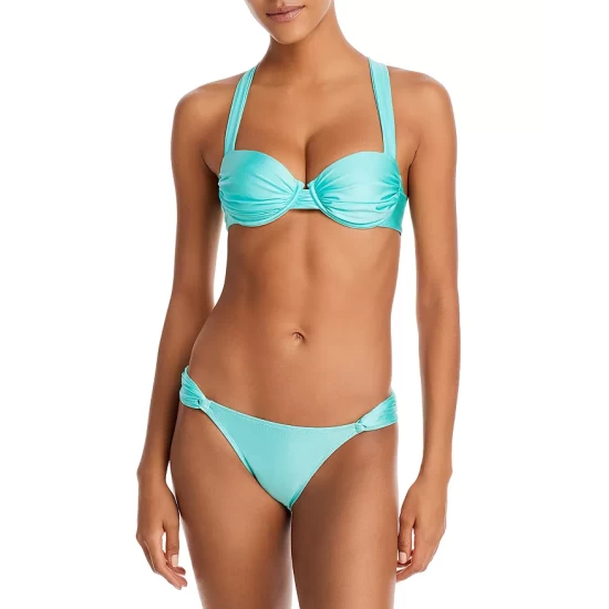 Discount โ AQUA Ruched Underwire ๐ Bikini Top & Ruched ๐ Bikini Bottom - 100% Exclusive ๐