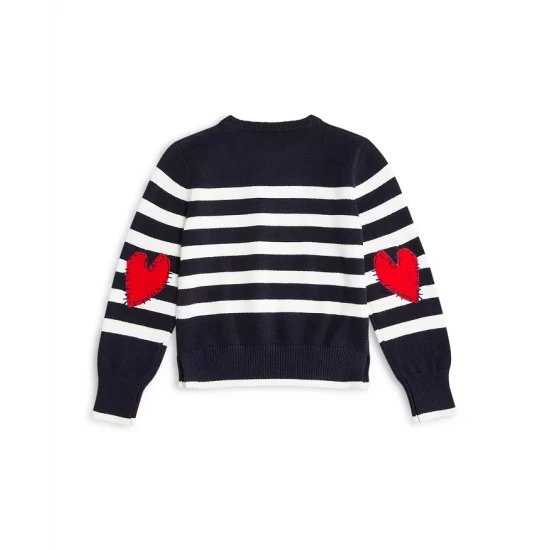 Flash Sale ๐งจ AQUA ๐ง Girls' Basic With A Twist Striped Sweater, Big Kid - 100% Exclusive Navy/white ๐ - Image 2