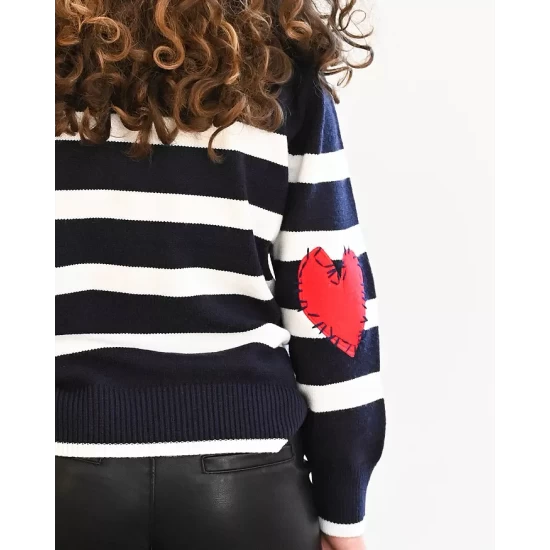 Flash Sale ๐งจ AQUA ๐ง Girls' Basic With A Twist Striped Sweater, Big Kid - 100% Exclusive Navy/white ๐ - Image 5