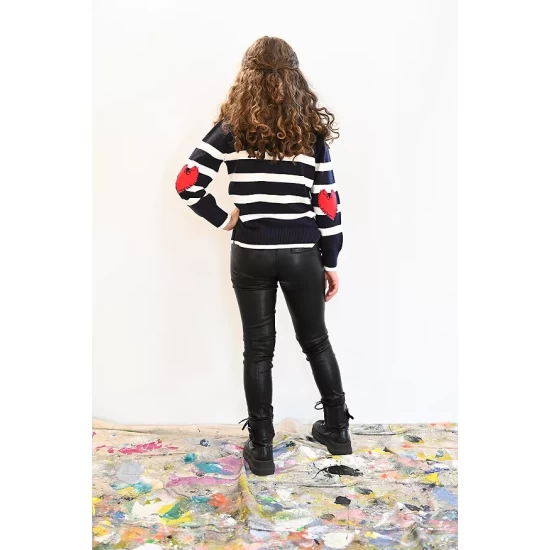 Flash Sale ๐งจ AQUA ๐ง Girls' Basic With A Twist Striped Sweater, Big Kid - 100% Exclusive Navy/white ๐ - Image 6