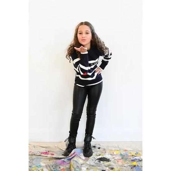 Flash Sale ๐งจ AQUA ๐ง Girls' Basic With A Twist Striped Sweater, Big Kid - 100% Exclusive Navy/white ๐ - Image 8