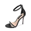 Outlet 🎁 AQUA X SCHUTZ 👩 Women's Olivia Ankle Strap High Heel 🩴 Sandals - 100% Exclusive Black 🔥