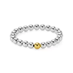 Best reviews of 🧨 AQUA Sterling Silver Beaded Stretch Bracelet - 100% Exclusive Silver/gold 😀